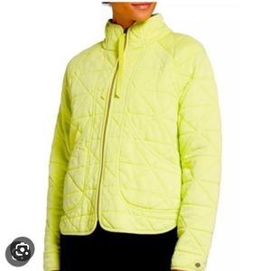 CALIA Women's Everyday Knit Quilted Shell Jacket Lemon Lime Women’s Size XS